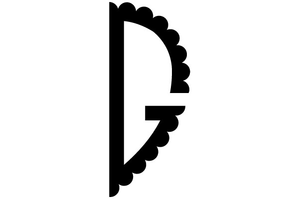 Scalloped Outline with Vertical Line