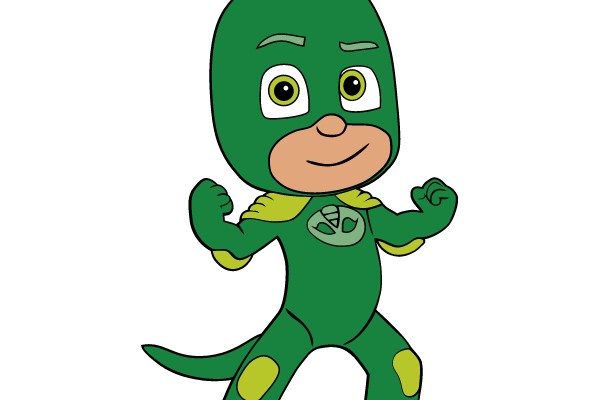 Heroic Green Dinosaur Character Ready for Action