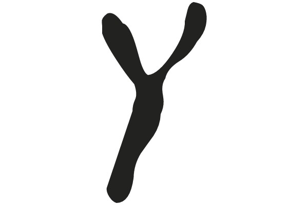 Abstract Black Form on White Background