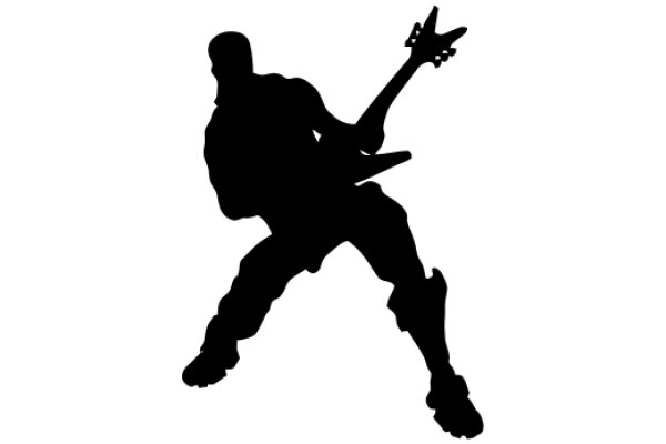 Silhouette of a Guitarist in Action