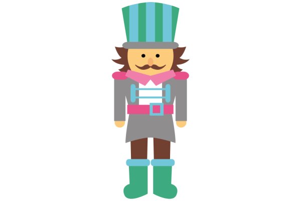 A Stylish Cartoon Character in a Uniform with a Top Hat and Boots