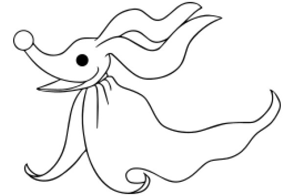 Whimsical Line Drawing of a Smiling Cartoon Fish