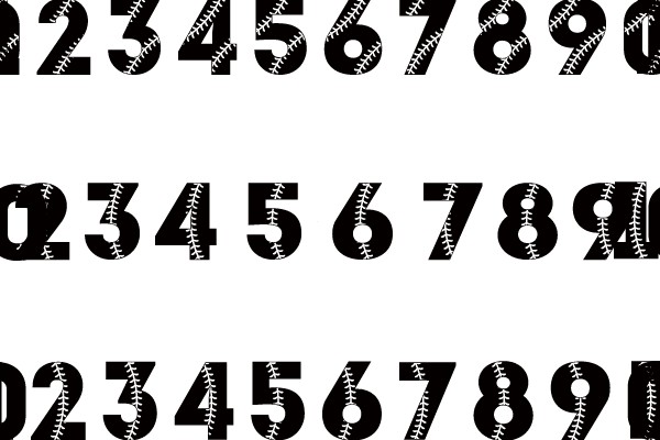 Baseball Stitched Numbers Set
