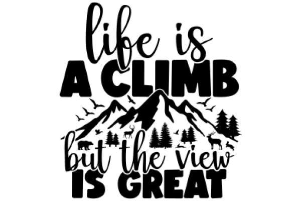 Inspirational Quote Poster: 'Life is a Climb, But the View is Great'