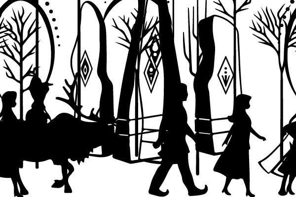A Silhouette of a Family Walking Towards a Goal with the Hashtag #SQUADGOALS