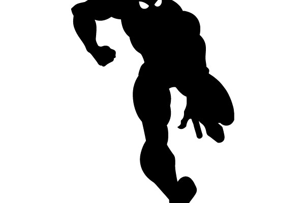 Silhouette of a Superhero in Action