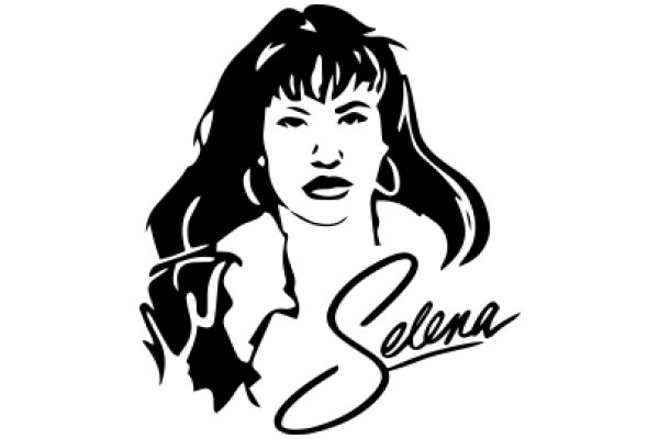 Stylized Portrait of a Woman with the Name 'Selena' Below