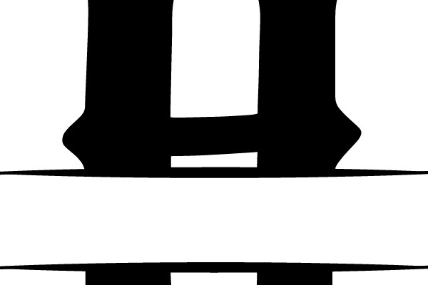 Two Tall Black Trees with a Horizontal Line