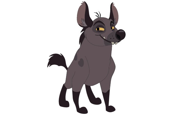 Dark Furry Character with a Mischievous Smile