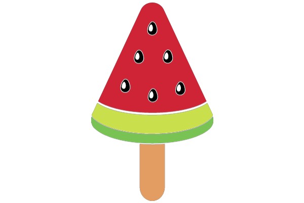 Vibrant and Delightful: A Colorful Cartoon Strawberry Ice Cream Cone