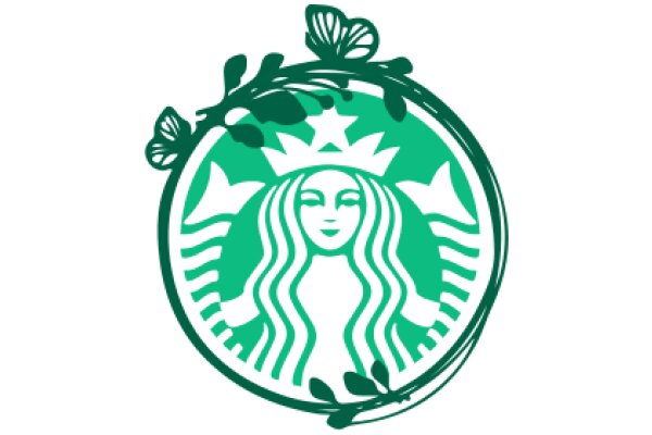 Starbucks Logo with Floral Decoration