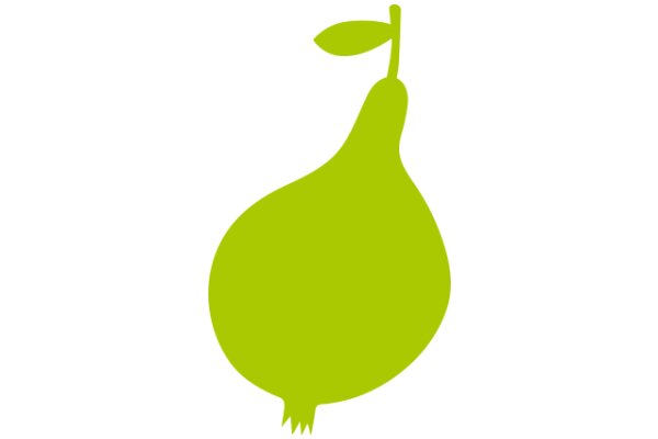 Vibrant Green Pear with a Stem, Set against a White Background