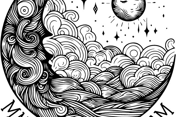 Moonlit Dreams: ADreamy Night Sky with a Moon, Clouds, and Stars, Encouraging the Viewer to Make Their Dreams a Reality.