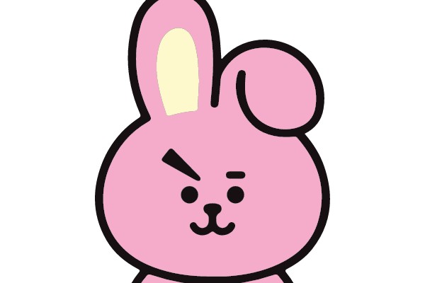 Cute Pink Bunny Character
