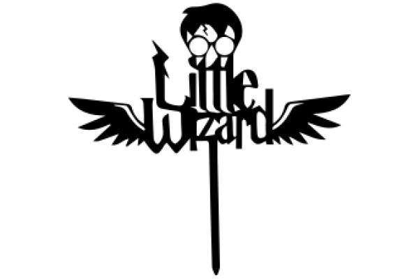 Stylized Logo of Little Wizard with Wings
