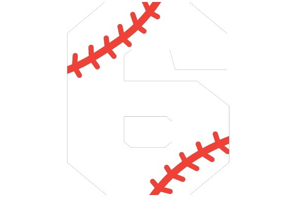 An abstract red and white geometric design.
