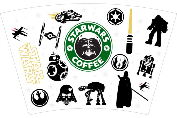 A Star Wars-themed coffee shop logo