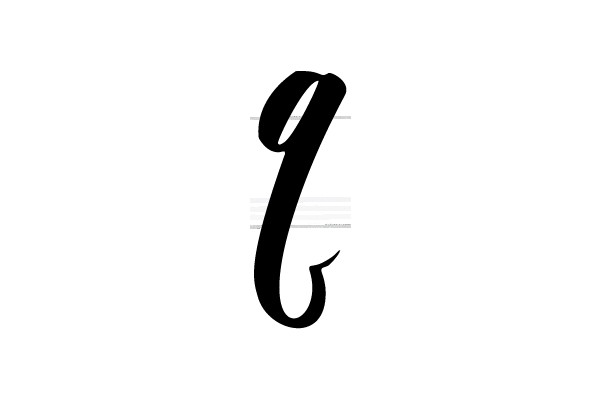 Black Cursive Letter 