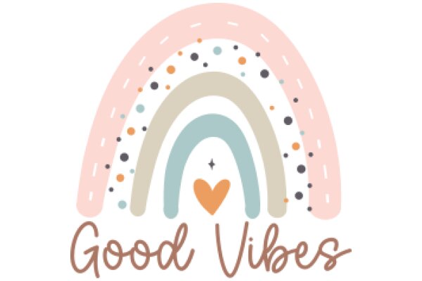 Good Vibes: A Colorful Illustration of a Rainbow and a Heart, Encouraging Positivity and Love.