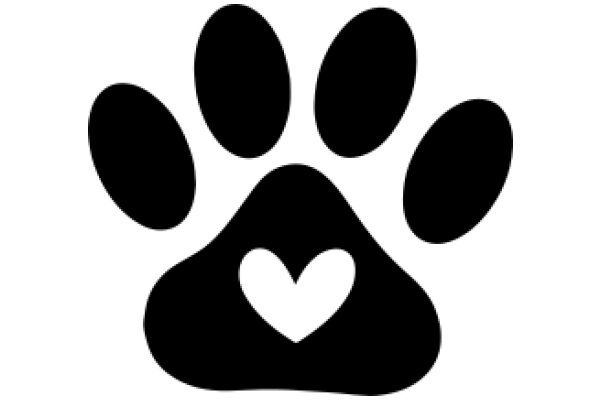 Paw Print with Heart Design