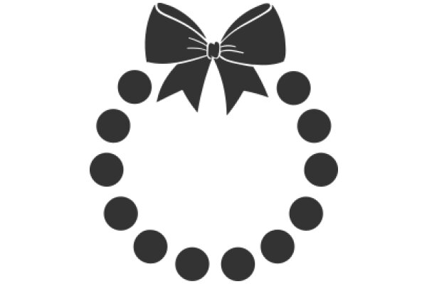 Stylish Black Bow with Circles and Dots