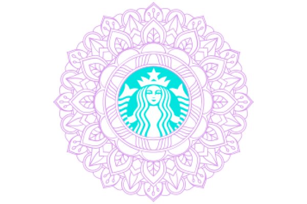 Stylized Starbucks Logo with Floral Patterns