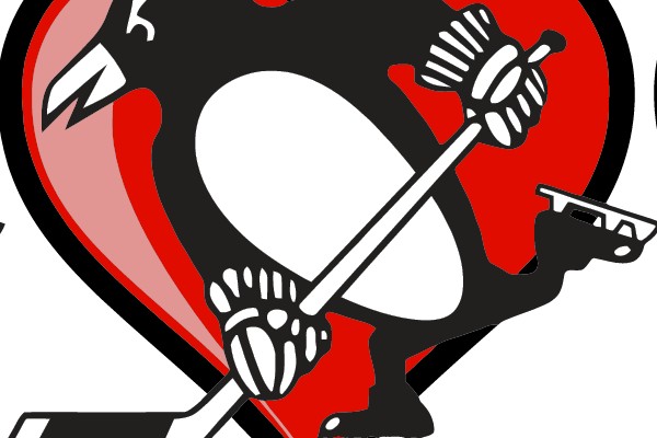 Penguin Hockey Heart Logo