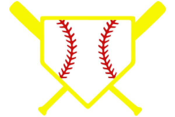 Vintage Baseball Logo with Yellow and Red Accents