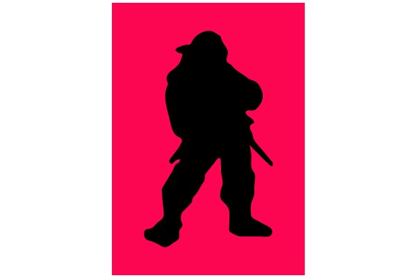 Silhouette of a Soldier: Standing Tall in Pink