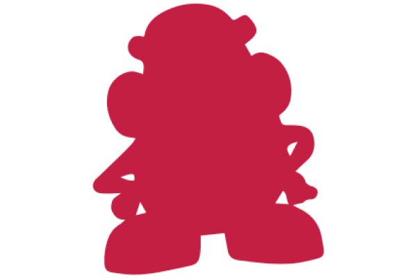 A Red Silhouette on a White Background