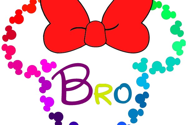 A Colorful Heart with the Word 'Bro' Surrounded by a Rainbow of Circles