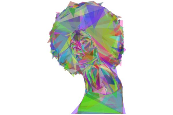 Vibrant Pixelated Portrait of a Person with a Colorful Afro