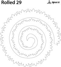 La Square Rolled 29: A captivating black and white illustration of a swirling pattern with a heart at its center.