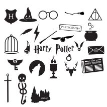 A Collection of Iconic Harry Potter Symbols