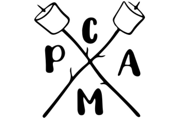 A Graphic Design of a Marshmallow and a Skewer, with the Letters 'C', 'A', and 'M'