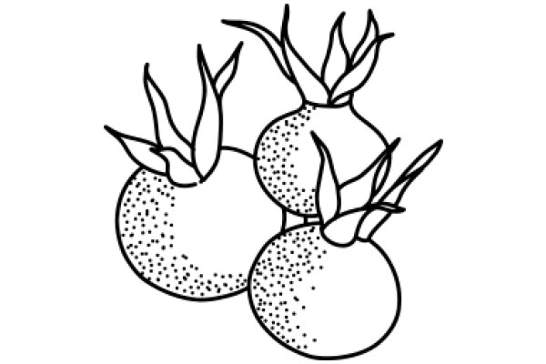 A Simple Line Drawing of a Fruit Basket