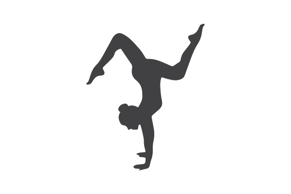Gymnast in Handstand Silhouette