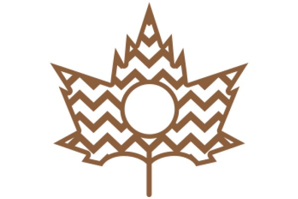 Stylized Maple Leaf Design with Chevron Pattern