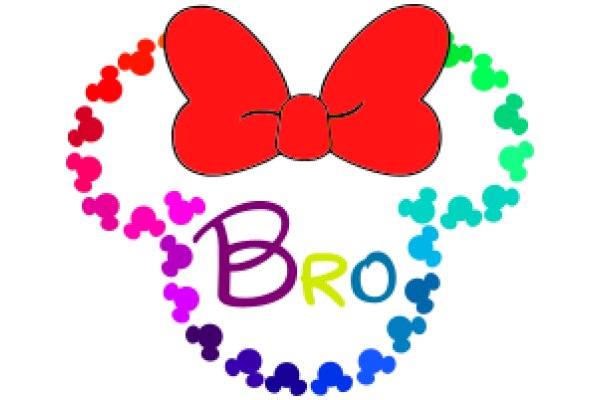 A Colorful Heart with the Word 'Bro' Surrounded by a Rainbow Circle