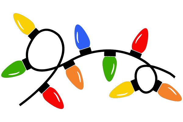 A string of colorful Christmas lights
