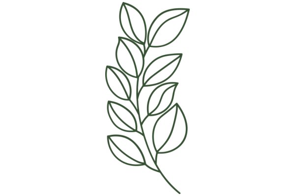 Simplistic Green Line Art: A Digital Illustration of a Plant
