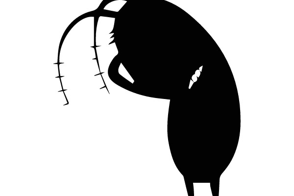 Silhouette of a Stuffed Animal with a Stitched Heart