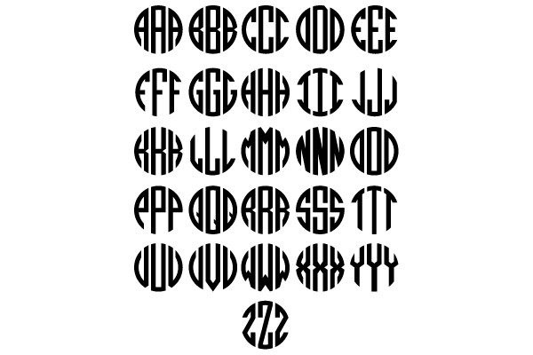 Monogrammed Alphabet and Numbers in Circle Frames