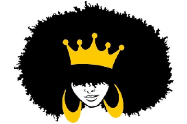 Stylized Portrait of a Person with a Crown, Featuring Black and Yellow Color Scheme