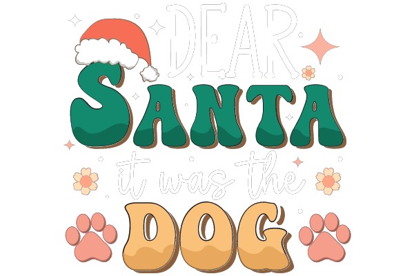 A Festive Holiday Greeting from Santa and His Canine Companion