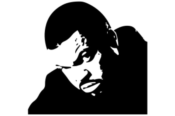 Silhouette of a Man with a Serious Expression