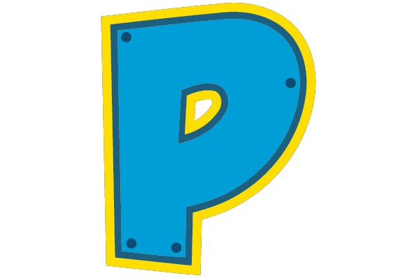 Bold Blue and Yellow Letter P