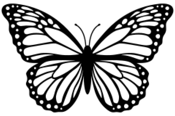Stylized Black Butterfly Silhouette