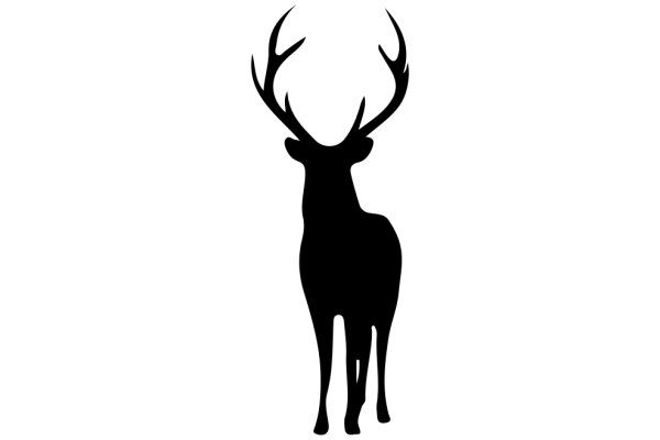 Stylized Silhouette of a Deer with Antlers