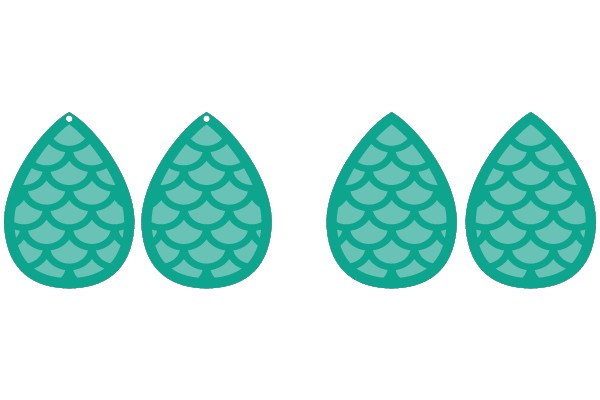 Four Teardrop-Shaped Objects with Scale-like Patterns